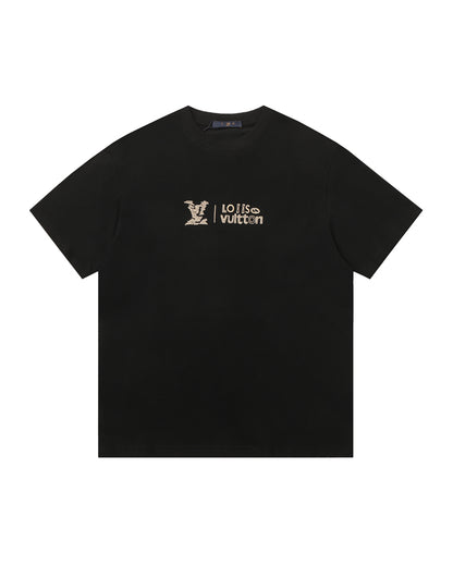 LVS Cloud-Pattern LVS Monogram White Tee 2660