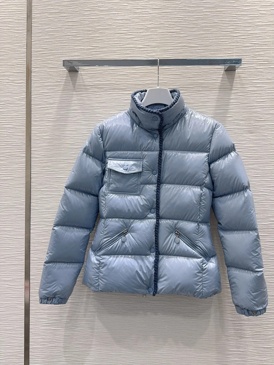 MONC Glareins Hooded Short Down Jacket White 609