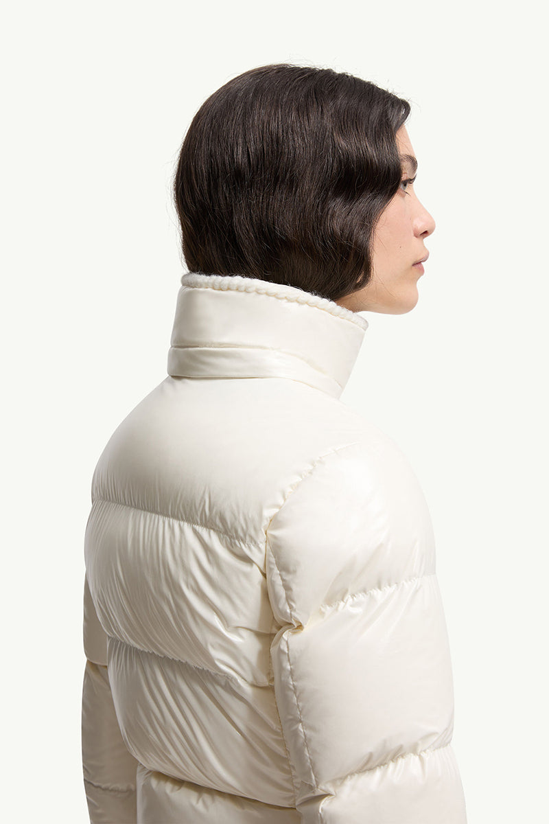 MONC Glareins Hooded Short Down Jacket White 609