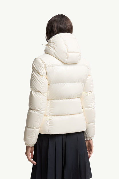 MONC Glareins Hooded Short Down Jacket White 609