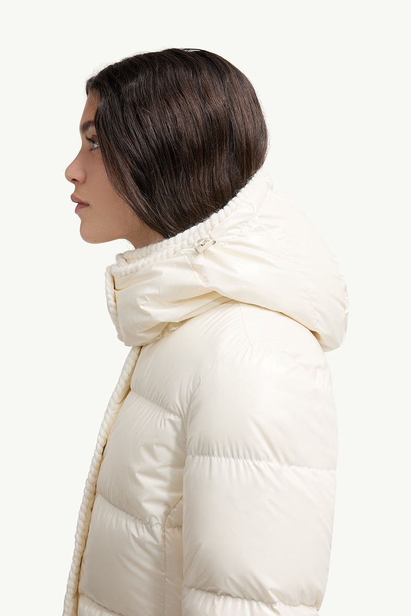 MONC Glareins Hooded Short Down Jacket White 609