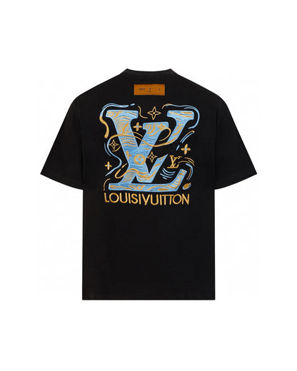 LVS Embroidered Monogram White Short-Sleeve Tee 9001