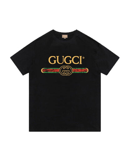 GUC Classic Logo & Web Stripe Black Tee G043