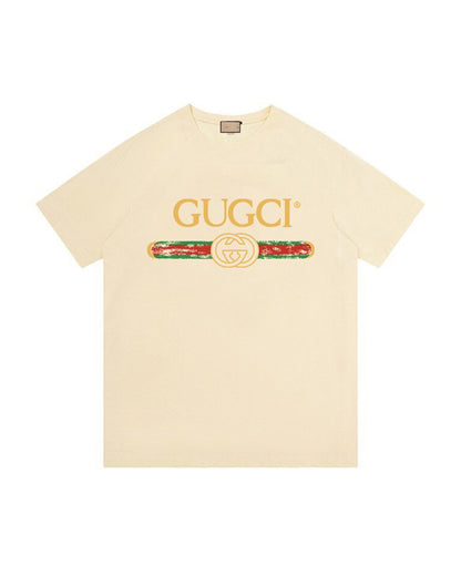 GUC Classic Logo & Web Stripe Black Tee G043