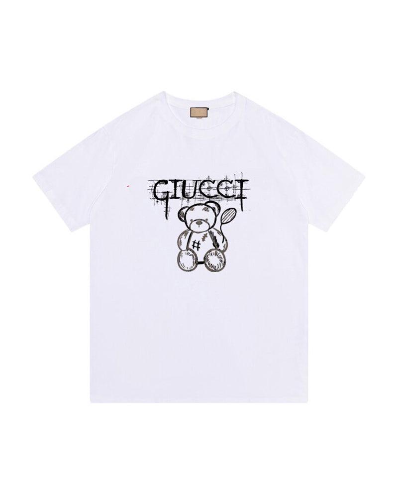 GUC Sketch Teddy Bear Logo White Tee G03