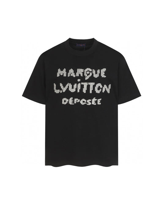 LVS Pixel Text Black Tee 8902