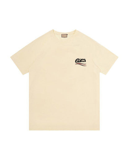 GUC Quirky-Inspired Script Logo Beige Tee G013