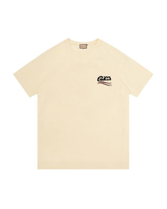GUC Quirky-Inspired Script Logo Beige Tee G013