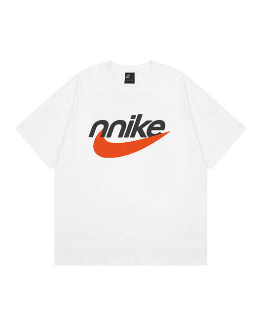 NIK Classic Futura Logo Oversized Graphic White Tee NK5