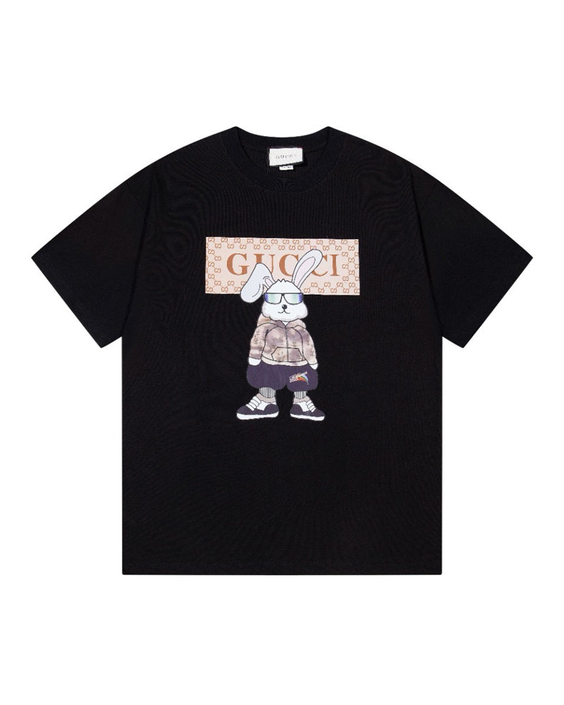 GUC Cool Bunny Monogram Black Tee G0034