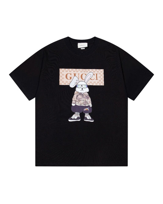 GUC Cool Bunny Monogram Black Tee G0034