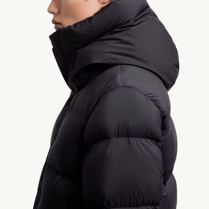 MONC Madeira Gray Hooded Men's Short Down Jacket 7-7006
