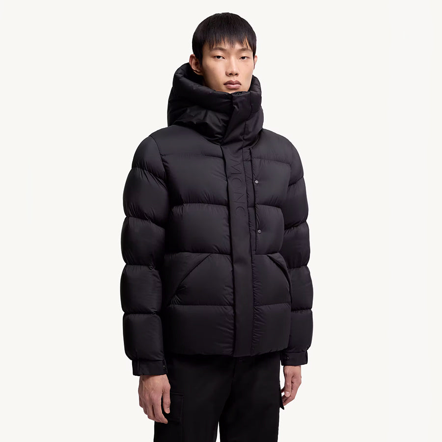 MONC Madeira Gray Hooded Men's Short Down Jacket 7-7006