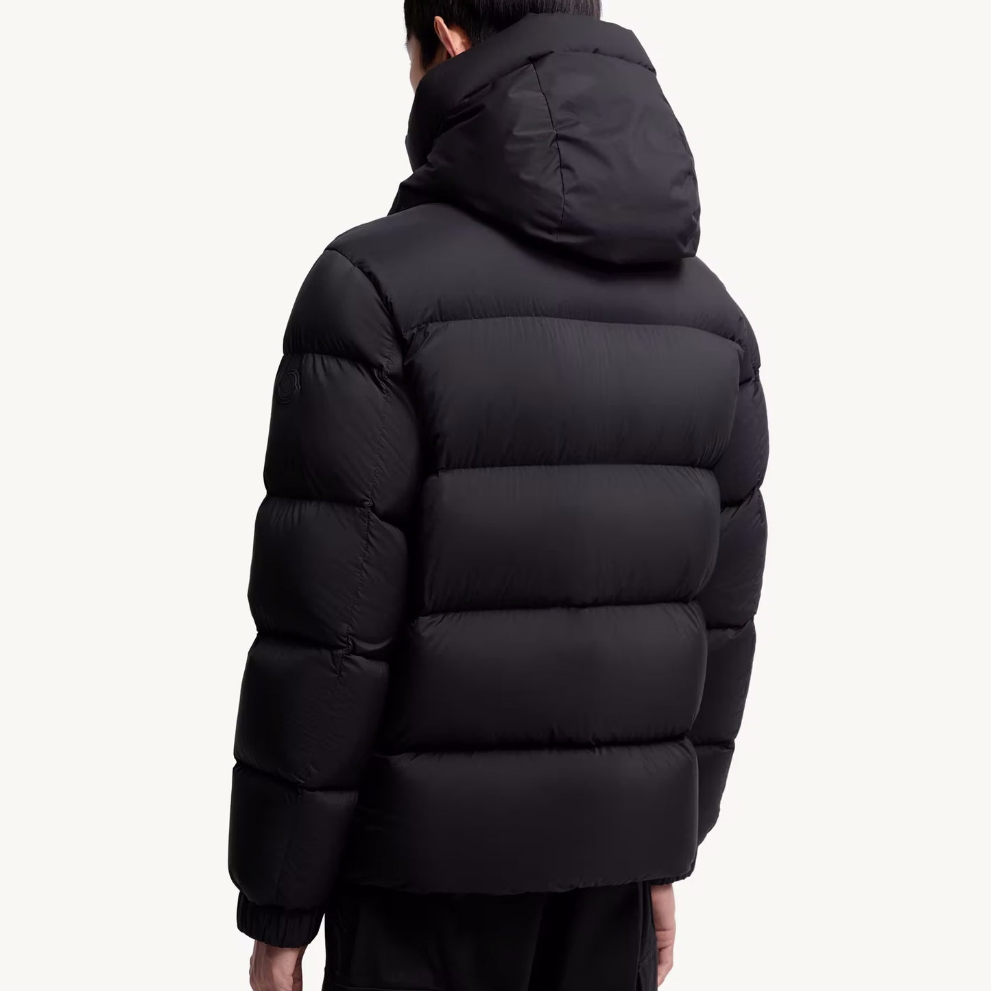 MONC Madeira Black Hooded Men's Short Down Jacket 7-7006