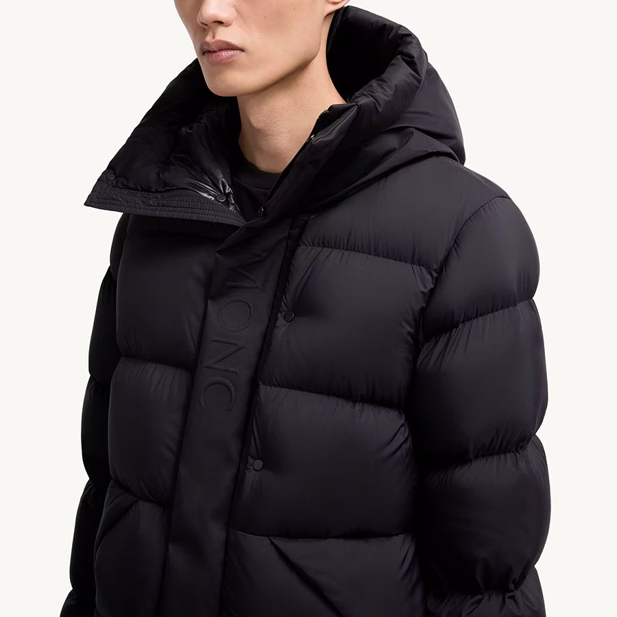 MONC Madeira Gray Hooded Men's Short Down Jacket 7-7006