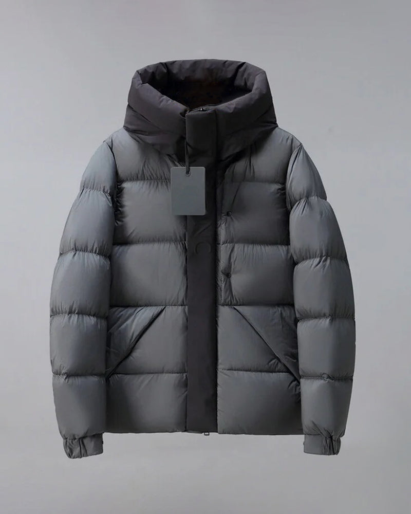 MONC Madeira Black Hooded Men's Short Down Jacket 7-7006
