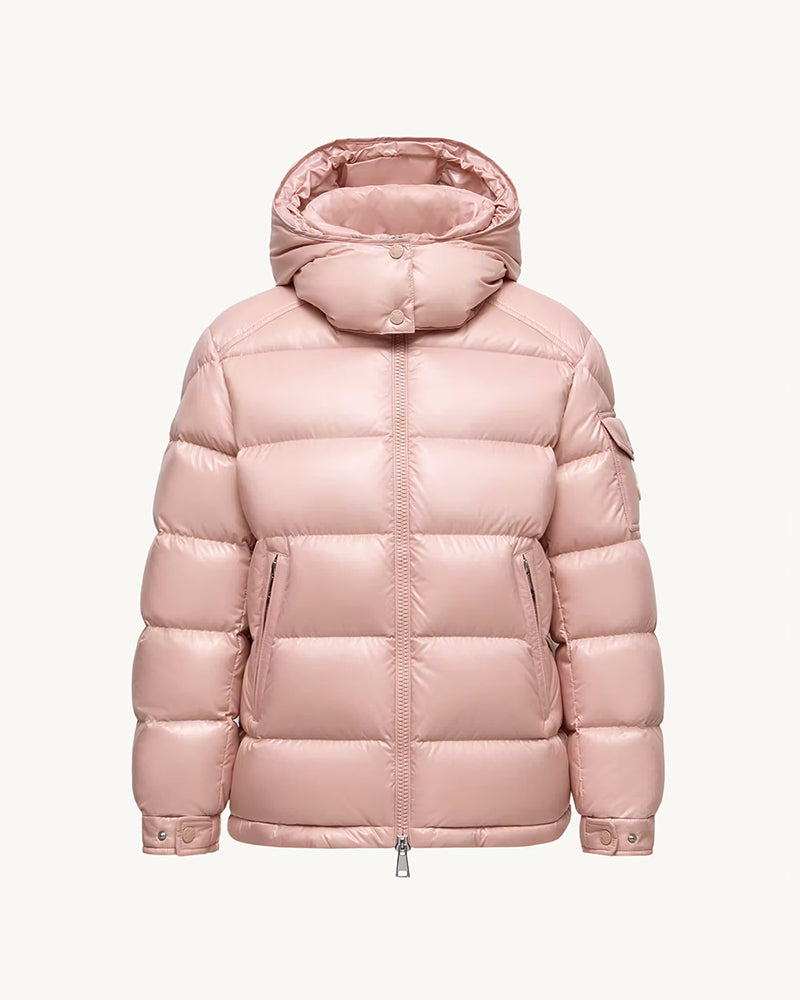 MONC Maire Pink Hooded Women's Short Down Jacket