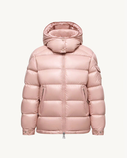 MONC Maire Pink Hooded Women's Short Down Jacket