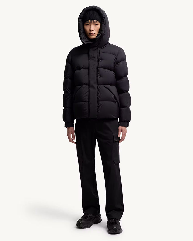 MONC Madeira Black Hooded Men's Short Down Jacket 7-7006