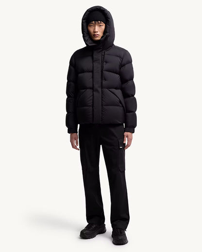 MONC Madeira Black Hooded Men's Short Down Jacket 7-7006