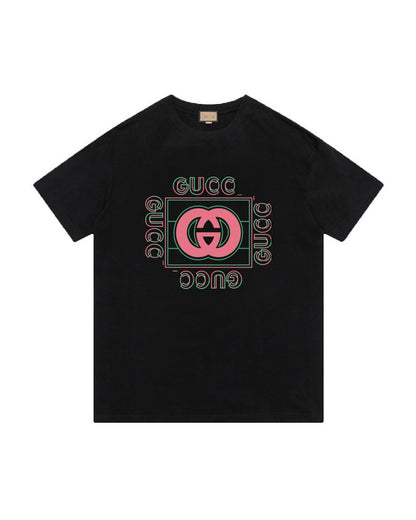 GUC Neon Frame Interlocking G Black Tee B69