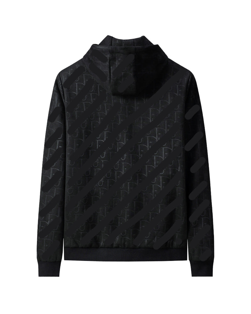 DIO The Tonal Monogram Hooded Blue Jacket 56045