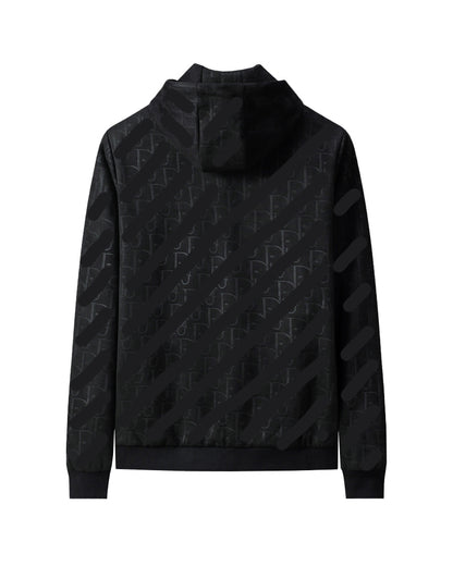 DIO The Tonal Monogram Hooded Blue Jacket 56045