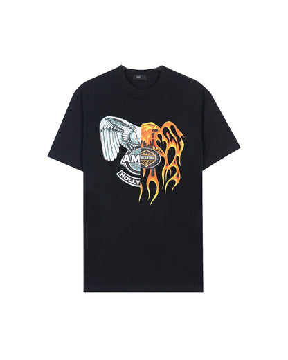 AMIR Split Eagle Flame White Tee 953