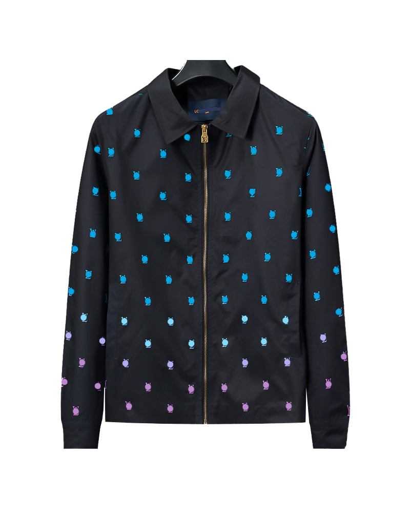 LVS Gradient Monogram Coach Black Jacket 56037