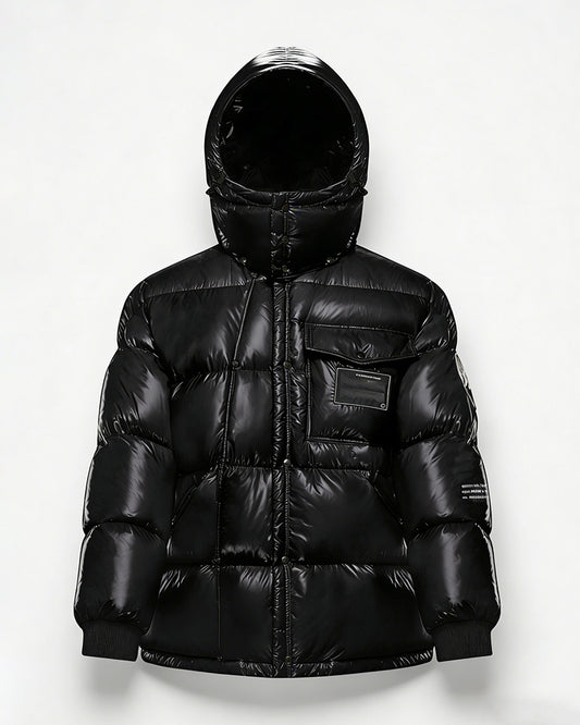 MONC Hiroshi Fujiwara Snow Mountain Joint Men's Black Hat Removable Down Jacket 1-8120